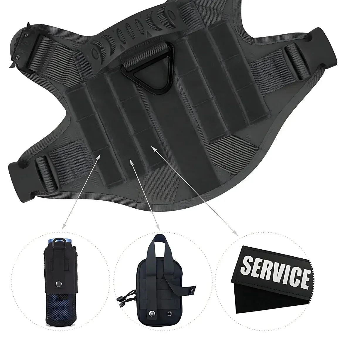Heavy-Duty Tactical Dog Harness And Leash Set