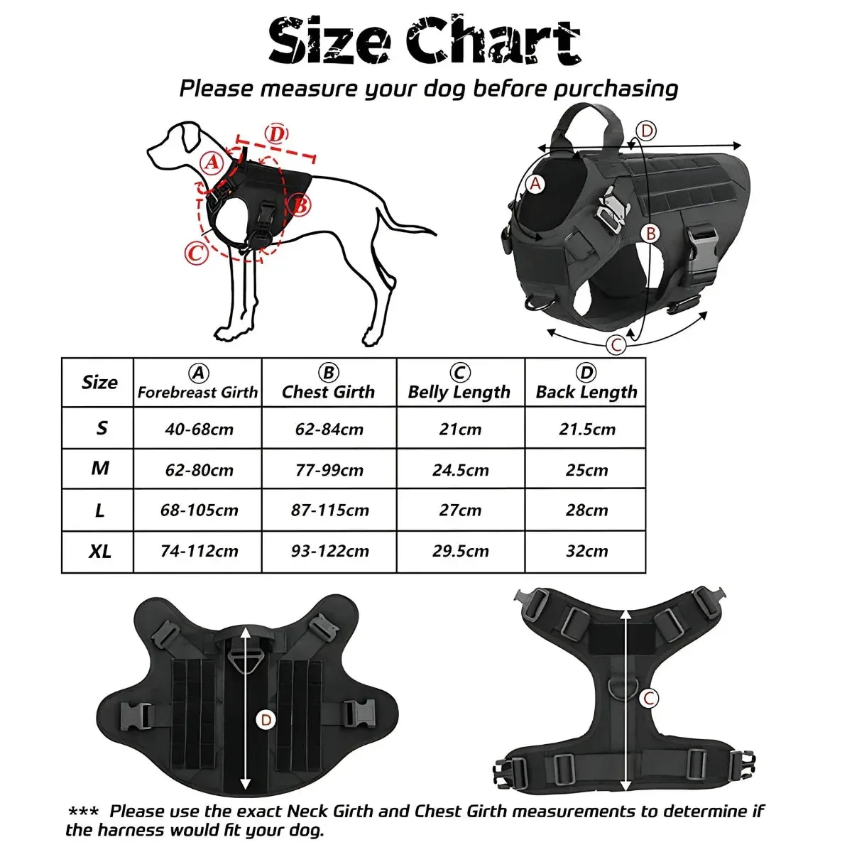 Heavy-Duty Tactical Dog Harness And Leash Set