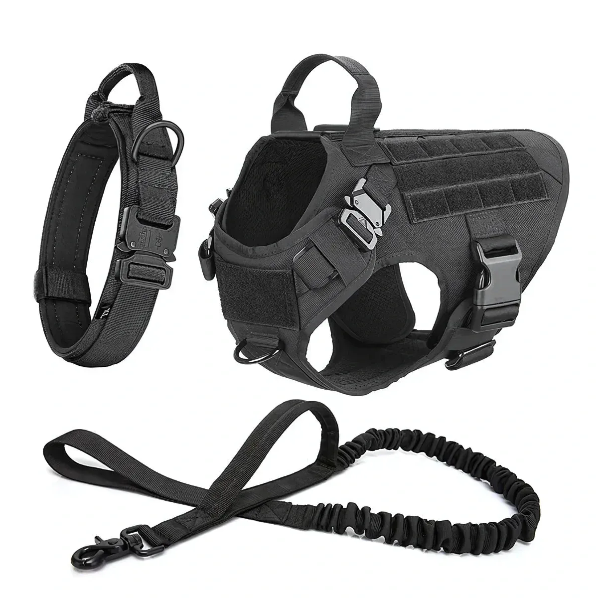 Heavy-Duty Tactical Dog Harness And Leash Set
