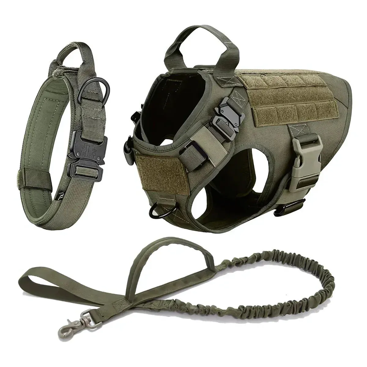 Heavy-Duty Tactical Dog Harness And Leash Set