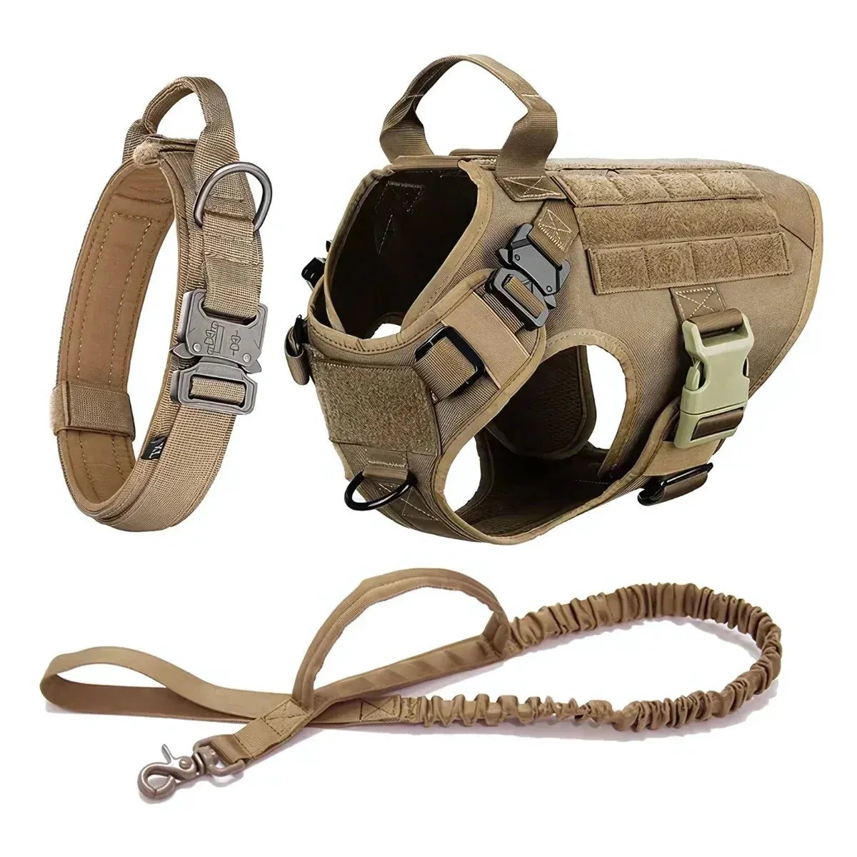 Heavy-Duty Tactical Dog Harness And Leash Set