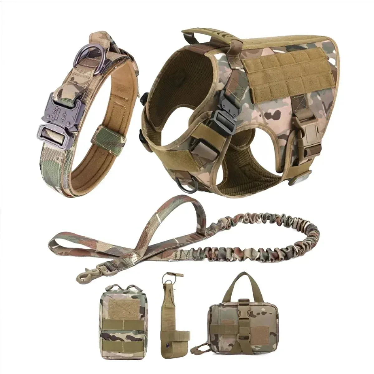 Heavy-Duty Tactical Dog Harness And Leash Set