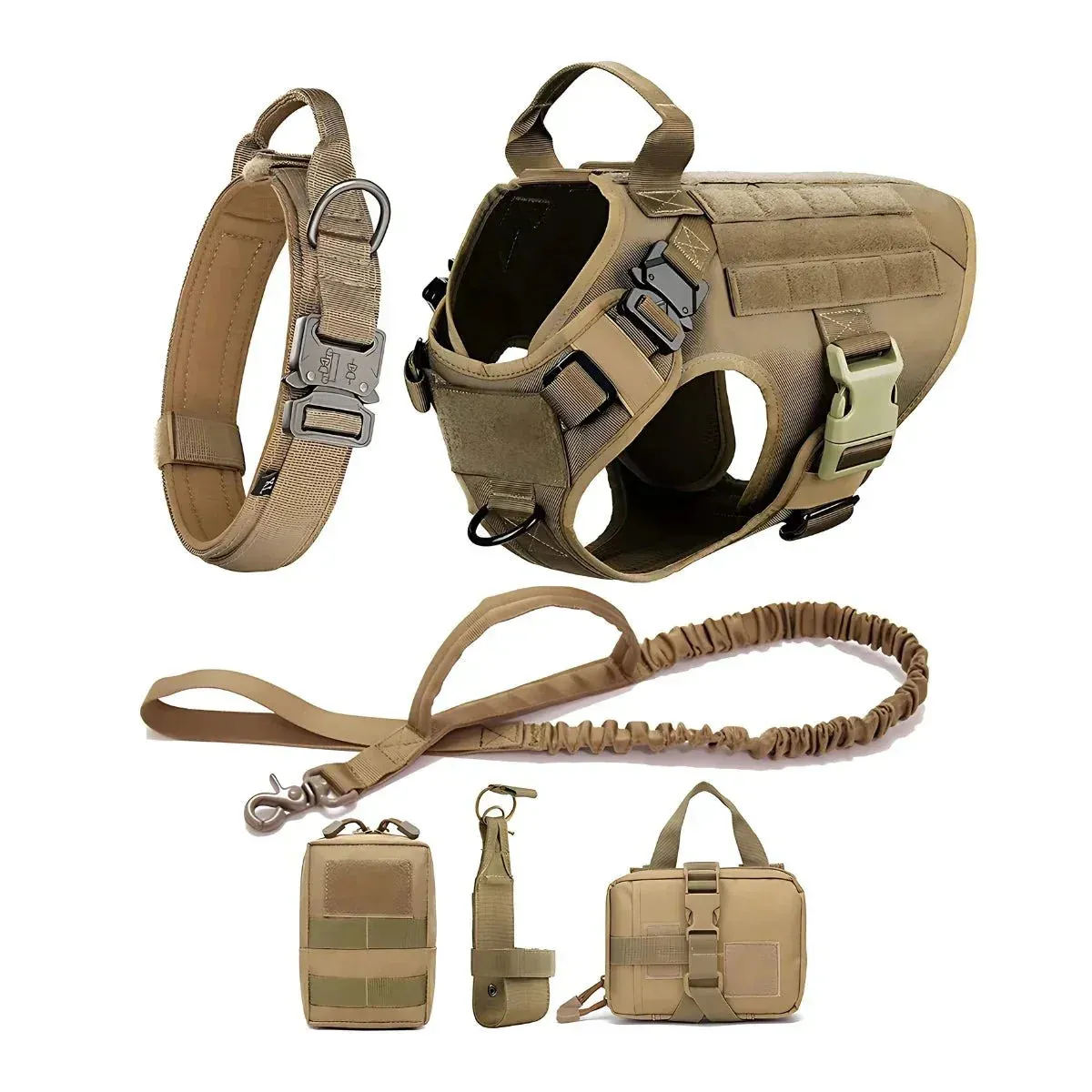Heavy-Duty Tactical Dog Harness And Leash Set