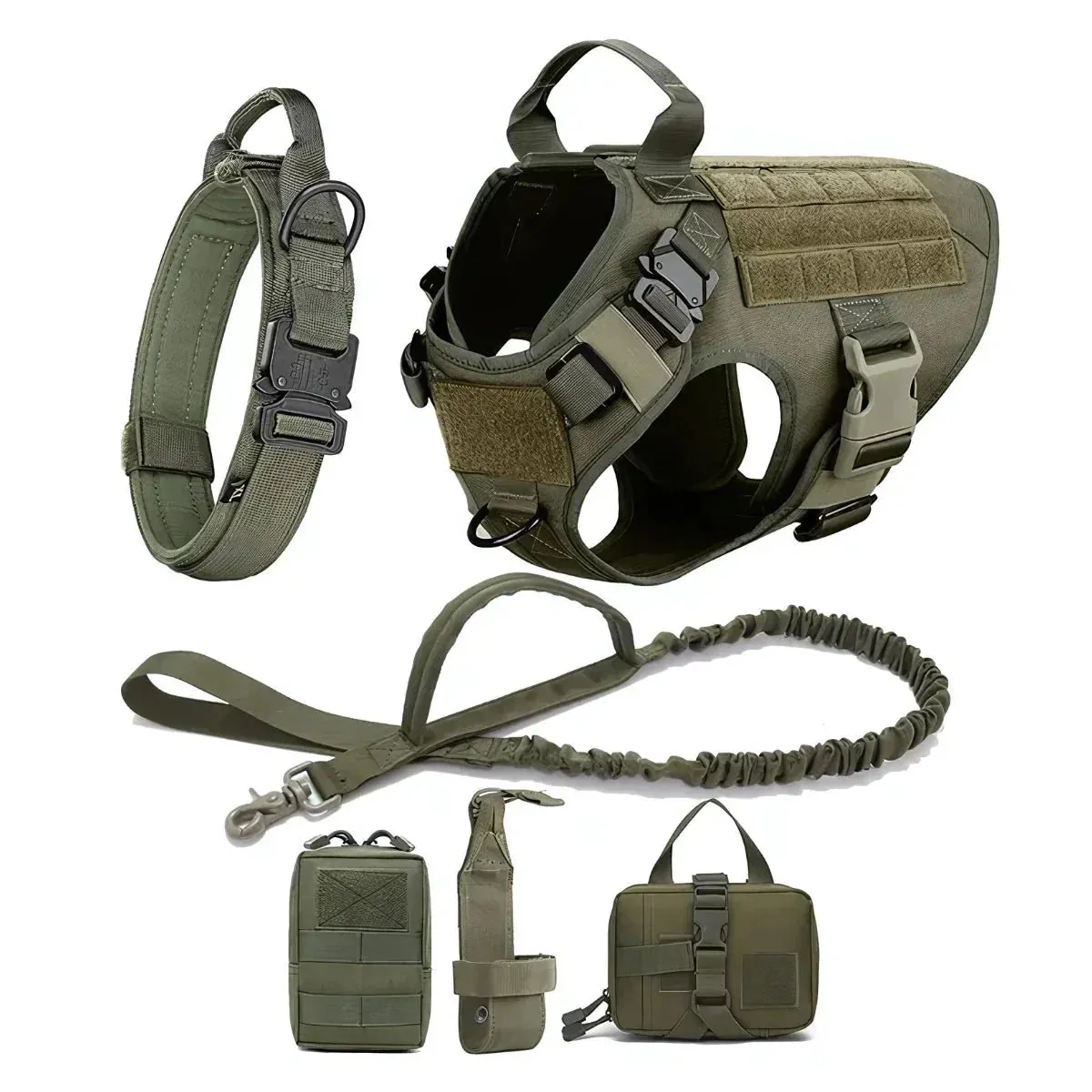 Heavy-Duty Tactical Dog Harness And Leash Set