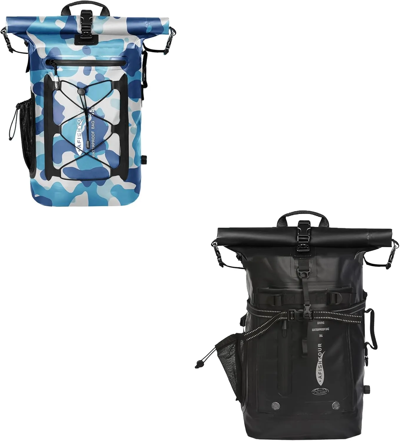 Heavy Duty Waterproof Dry Bag Backpack - 35L Roll-Top Floating Dry Bag Backpack for Kayaking, Rafting, Boating