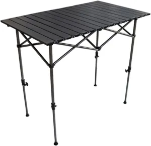 Height Adjustable Camping Table Fold Up Portable Roll Up Aluminum Table with Carry Bag for Outdoor