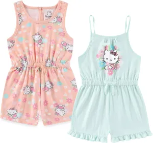 Hello Kitty Sanrio Girls 2 Pack Rompers for Toddlers and Big Kids