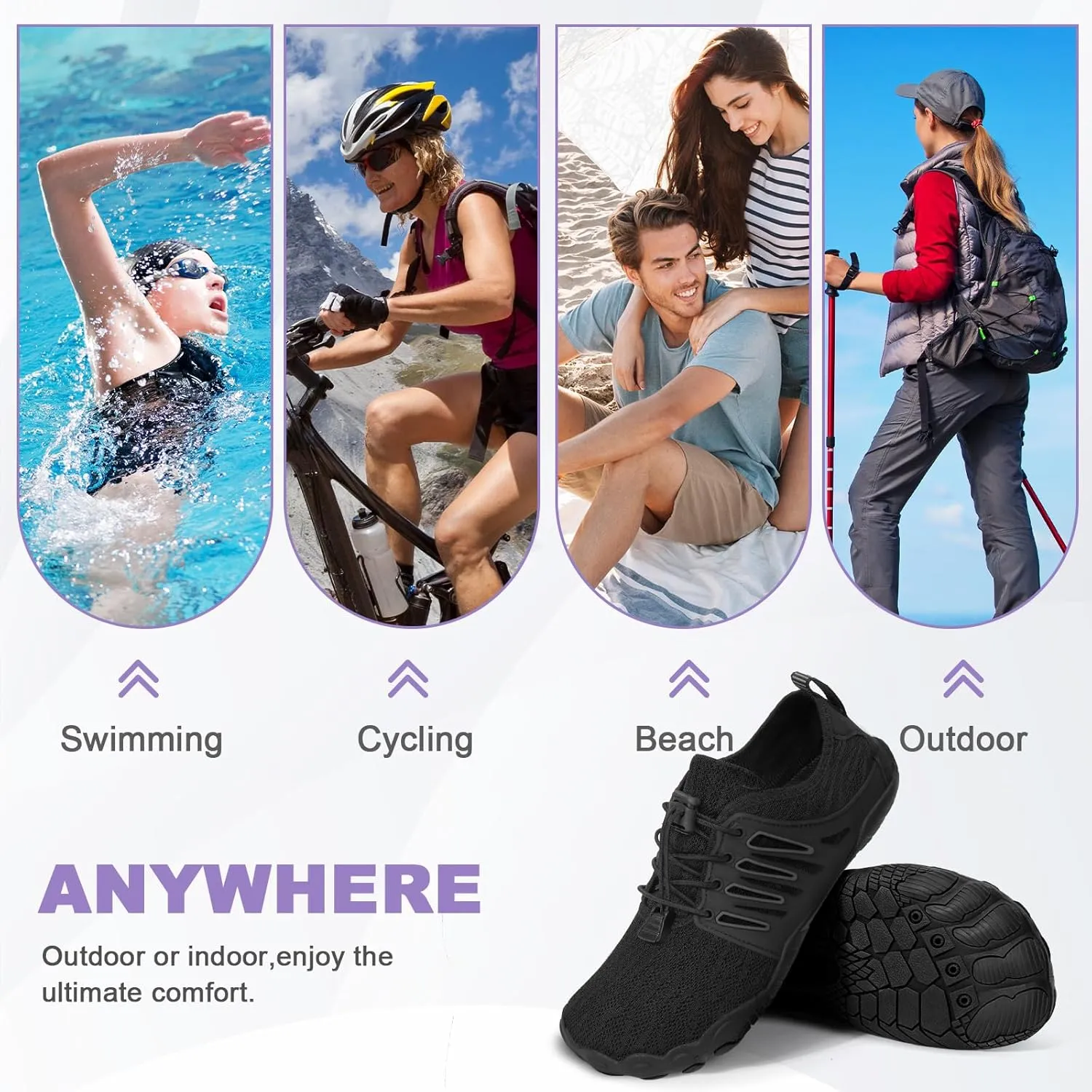 Hike Barefoot Water Shoes for Women Men Hike Lightweight Footwear Quick-Dry Swim Barefoot Shoes Breathable Non-Slip Wide Toe Box for Aqua Fishing River Pool Lake Hiking Kayaking Surfing