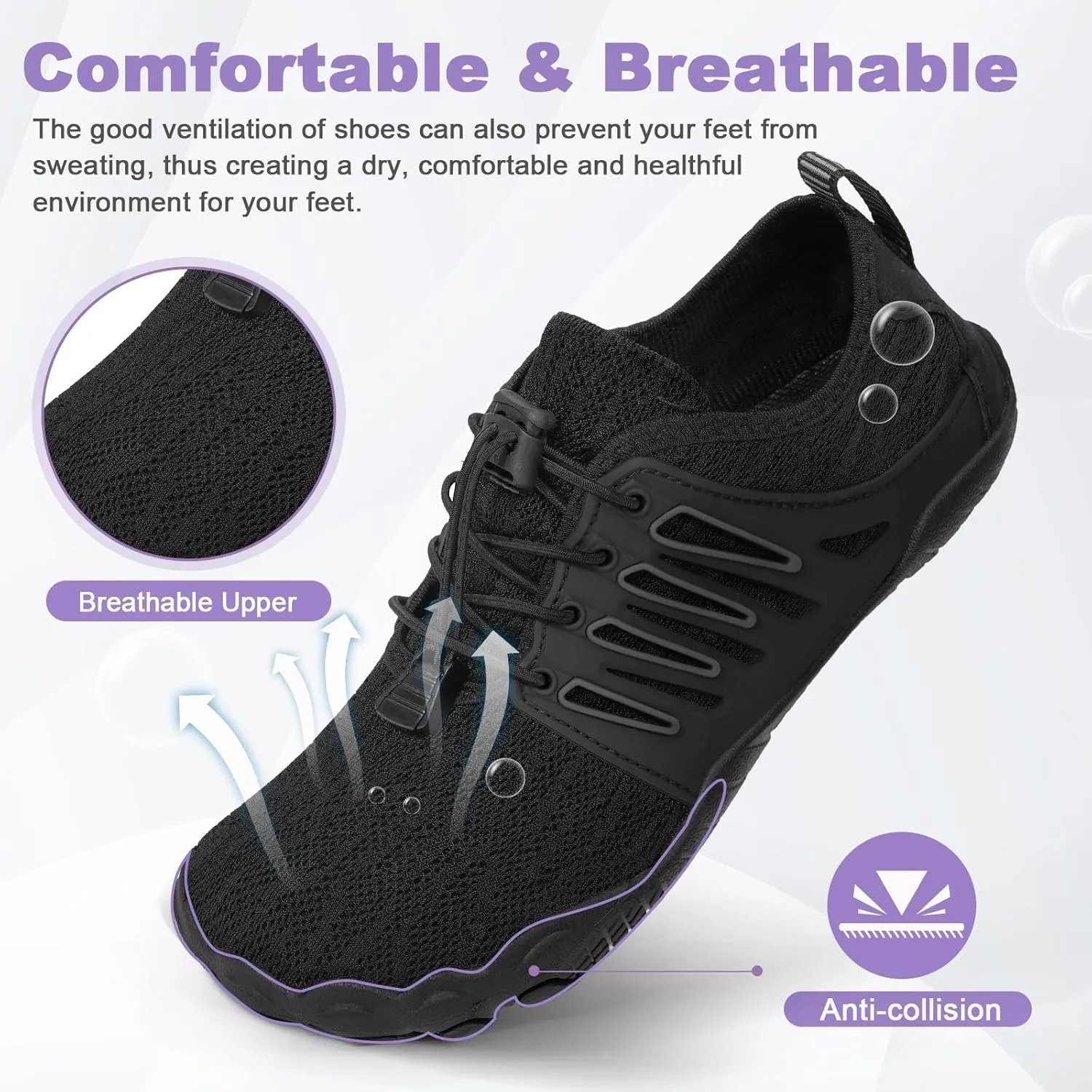 Hike Barefoot Water Shoes for Women Men Hike Lightweight Footwear Quick-Dry Swim Barefoot Shoes Breathable Non-Slip Wide Toe Box for Aqua Fishing River Pool Lake Hiking Kayaking Surfing