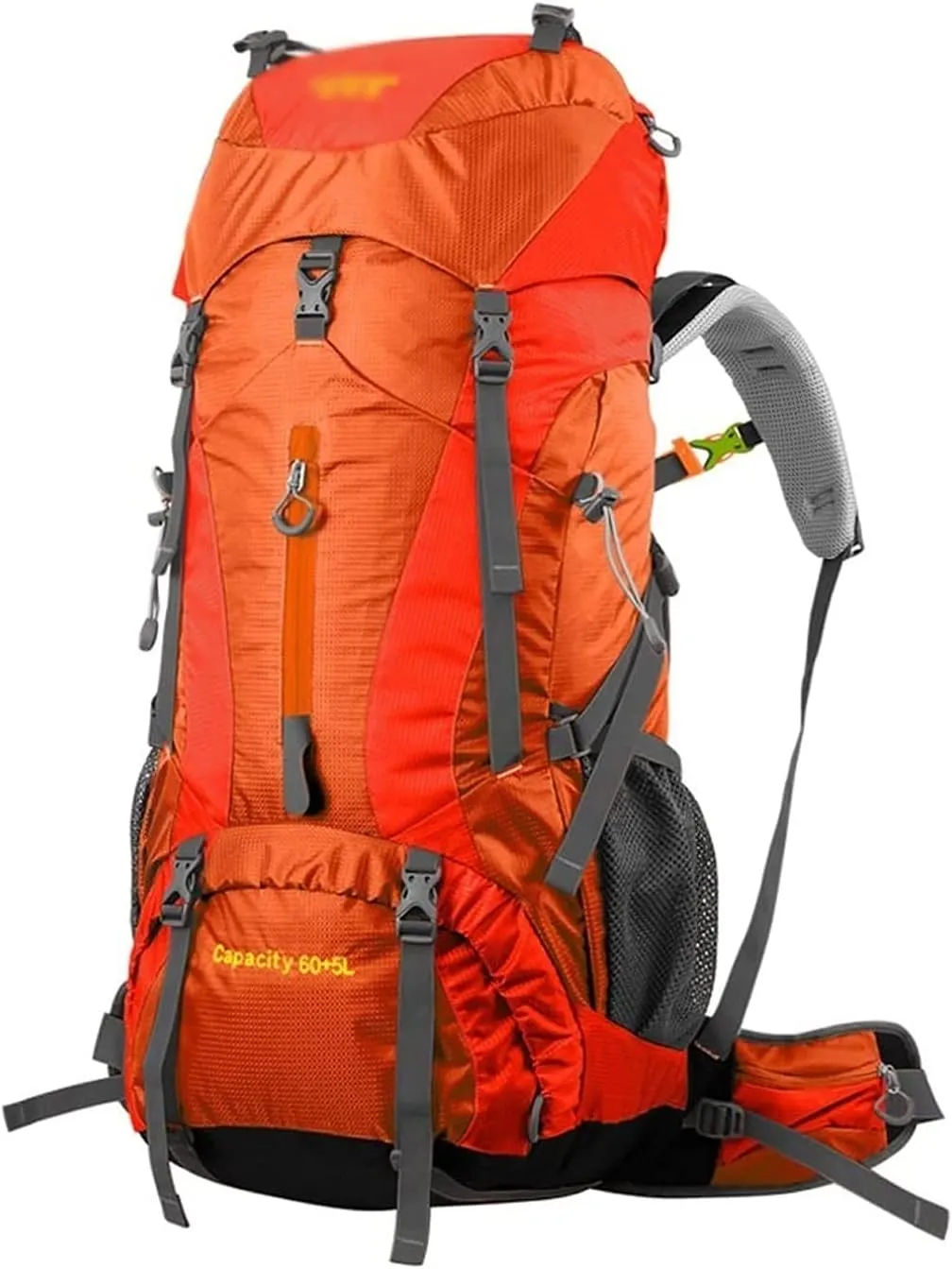 Hiking Backpack 65L, Travel Backpack Trekking Rucksack Mountaineering Backpack for Outdoor Travel Cycling Climbing Mountaineer Men Women High Capacity (Color : Orange)