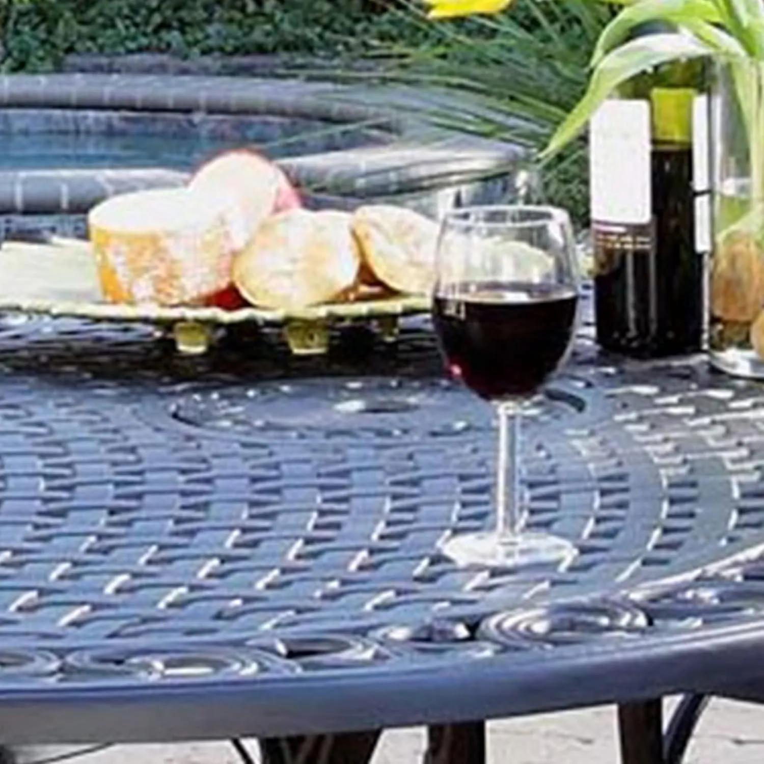 Homestyles Sanibel Black Outdoor Dining Table, Black, 72" Table, Sanibel