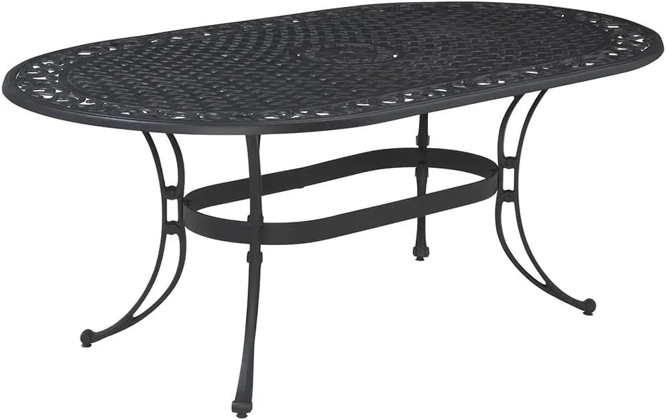 Homestyles Sanibel Black Outdoor Dining Table, Black, 72" Table, Sanibel