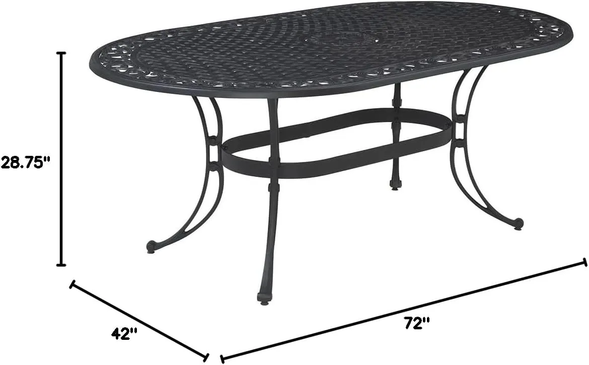 Homestyles Sanibel Black Outdoor Dining Table, Black, 72" Table, Sanibel