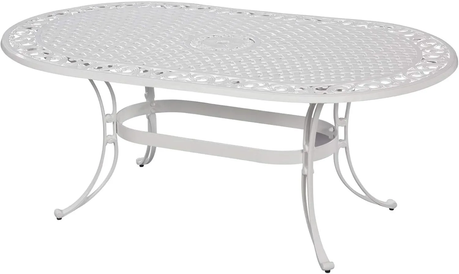 Homestyles Sanibel Black Outdoor Dining Table, Off White, 72" Table, Sanibel