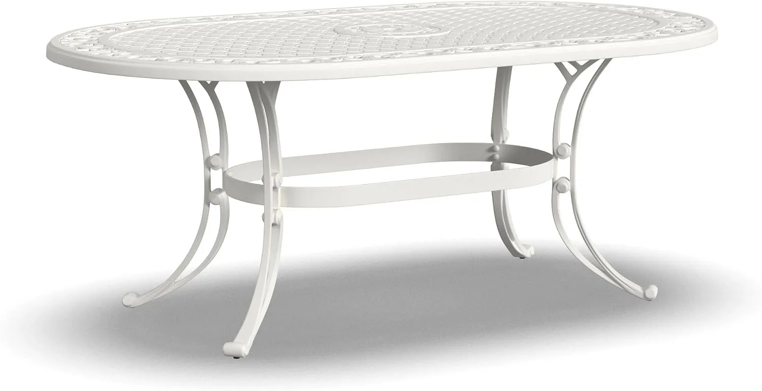 Homestyles Sanibel Black Outdoor Dining Table, Off White, 72" Table, Sanibel