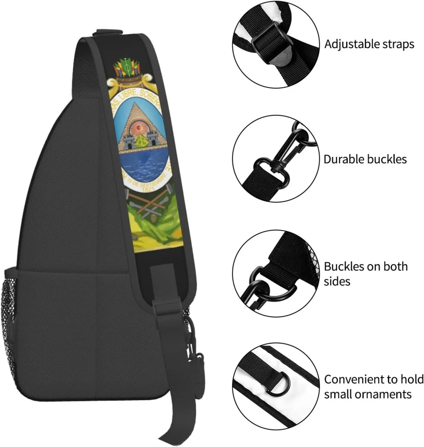 Honduras Flag Outdoor Cross-body Shoulder Bag, Unisex Backpack For Women Men Young Hiking Travel