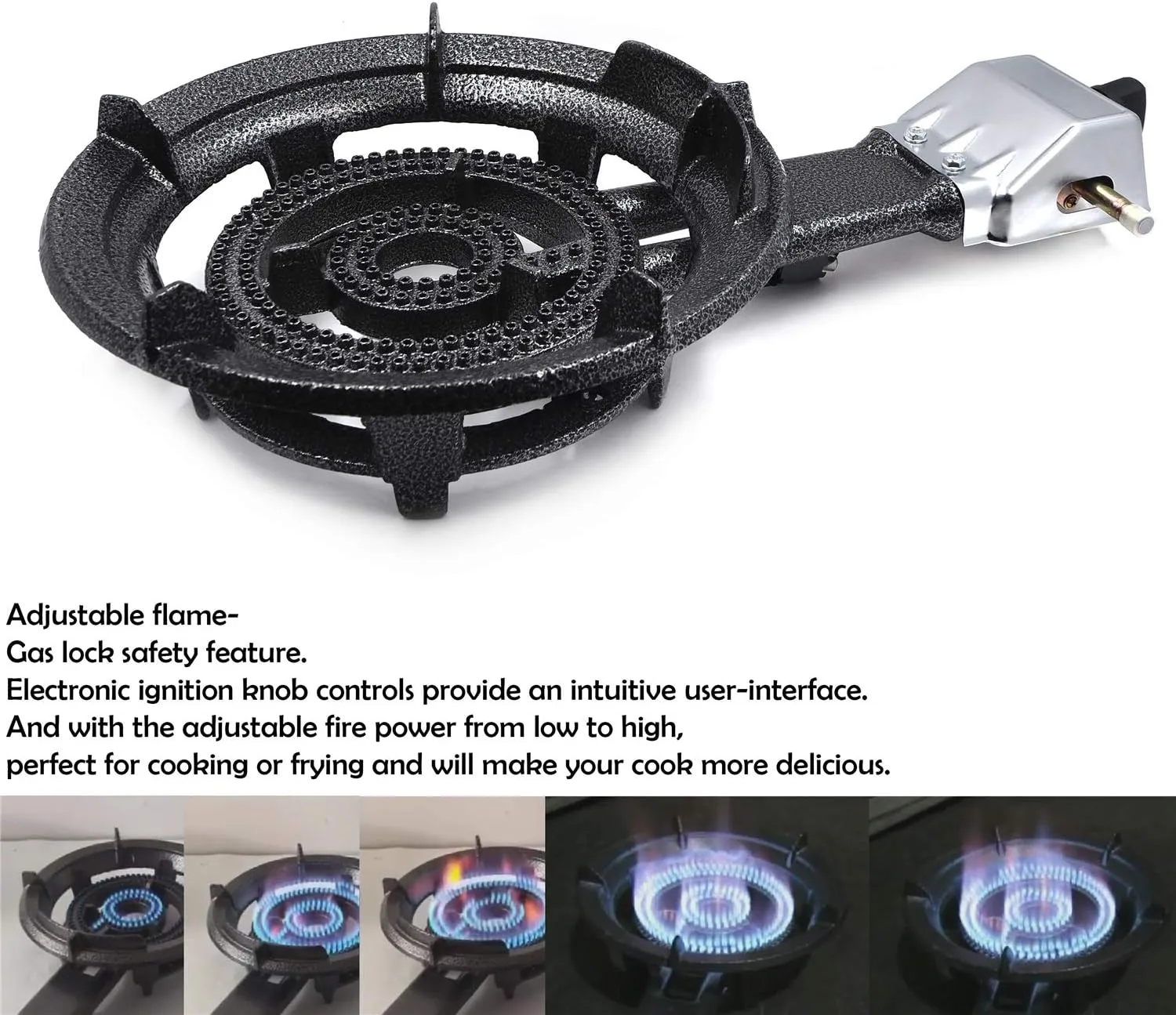 HongK- Camping Portable Propane Gas Burner Stove Jumbo Super Supergas Camp Tailgating 32,000 BTU [P/N:ET-COOK004-31A-IRONCAST]