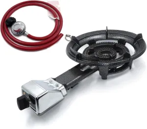 HongK- Camping Portable Propane Gas Burner Stove Jumbo Super Supergas Camp Tailgating 32,000 BTU [P/N:ET-COOK004-31A-IRONCAST]