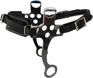 Horse Adjustable Black Leather Padded Training Bitless Hackamore 35RT01