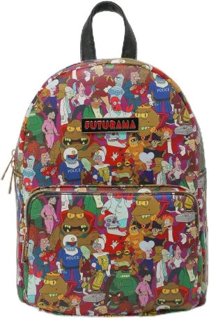 Hot Topic Futurama Group Allover Print Mini Backpack MULTI NONE