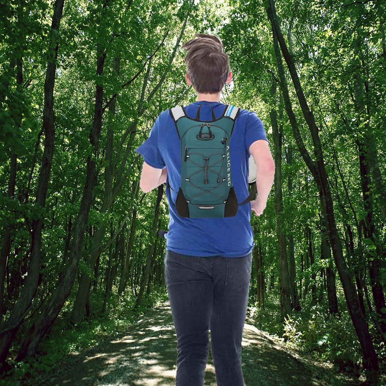 Hydration Backpack, Running Water Backpack with 2L Bladder, Hydro Water Daypack for Men Women Cycling Hiking Rave