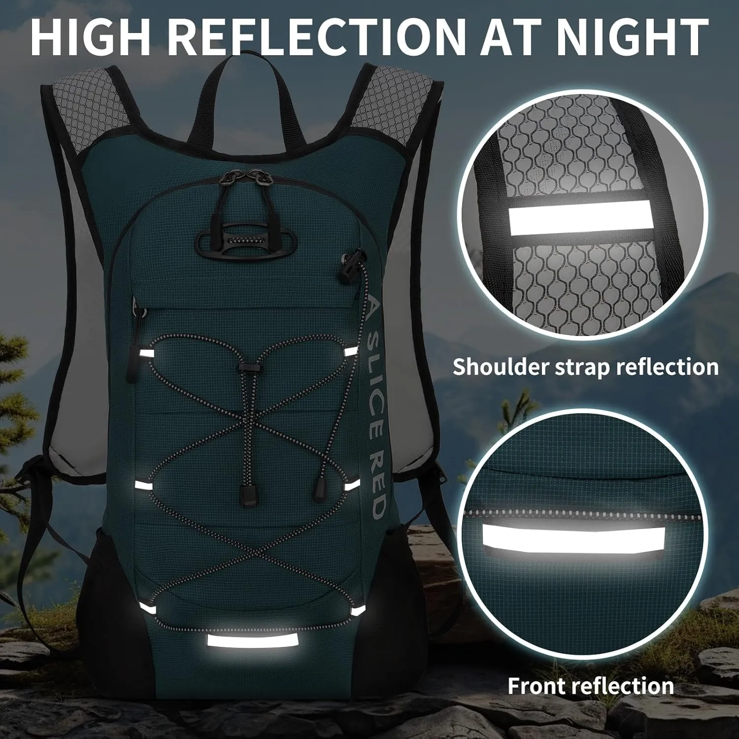Hydration Backpack, Running Water Backpack with 2L Bladder, Hydro Water Daypack for Men Women Cycling Hiking Rave