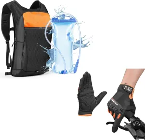 Hydration Backpack with 2.5L Water Bladder & Cycling Gloves for Men/Women