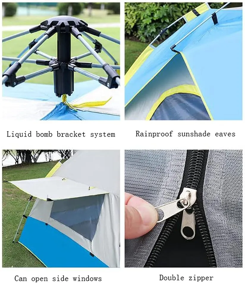 Hydraulic Awning of Tents for Camping Waterproof Automatic Awning for 3-4 People Easy to Set up and Pack