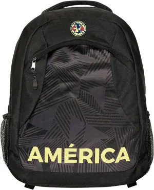 Icon Sports Fan Shop World Soccer Club Team Logo Officially Licensed Premium Backpack (CLUB AMERICA BLACK, ONE SIZE)