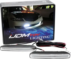 iJDMTOY 7-Inch Universal Fit Xenon White High Power 30-SMD LED Daytime Running Light Bar (DRL) w/Wiring Harness