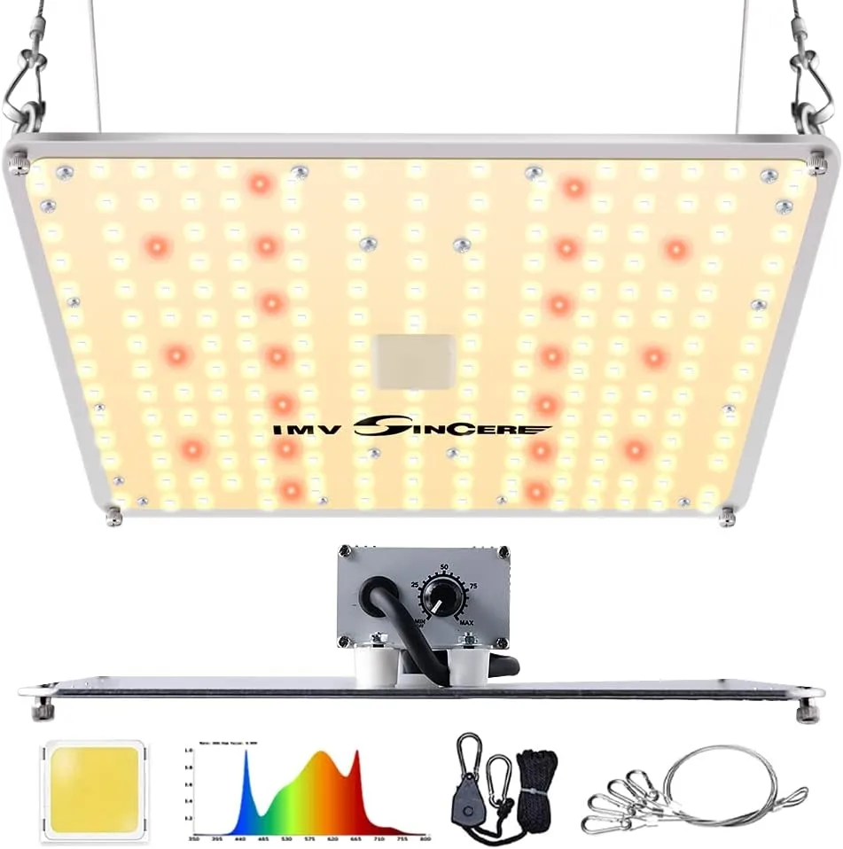 IMVSINCERE LED Grow Lights, 2025 100W Full Spectrum Dimmable Grow Light with Samsung LM301 Diodes, for Indoor Plants, Seedling, Veg & Bloom, Sunlike Lighting for 3x3 Grow Tents High PPFD