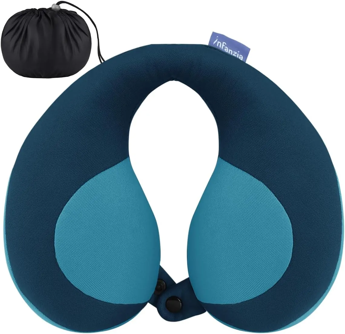 INFANZIA Chin Supporting Travel Neck Pillow, Comfortably Supports and Helps Support Head and Neck - Gifts for Toddler/Child/Kids, Blue