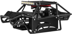 INJORA 45g Nylon Rock Buggy Body Shell with Aluminum Spider Panels for 1/24 RC Crawler Car Axial SCX24 C10 JLU Bronco Base Camp Upgrade Parts（Black）