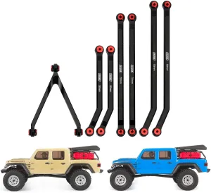 INJORA High Clearance Chassis Links Set Black Links for SCX24 Gladiator Dodge Power Wagon Axial 1/24 RC Crawler Car (Black)