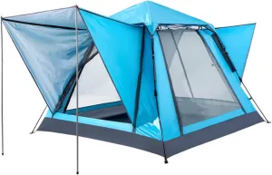 Instant Pop-Up Tent Camping Tent Waterproof Windproof Family Dome Tent Oxford Cloth Bell Tent with Carry Bag & Nail for Camp Backpacking Hiking Outdoor Lightweight(Blue)