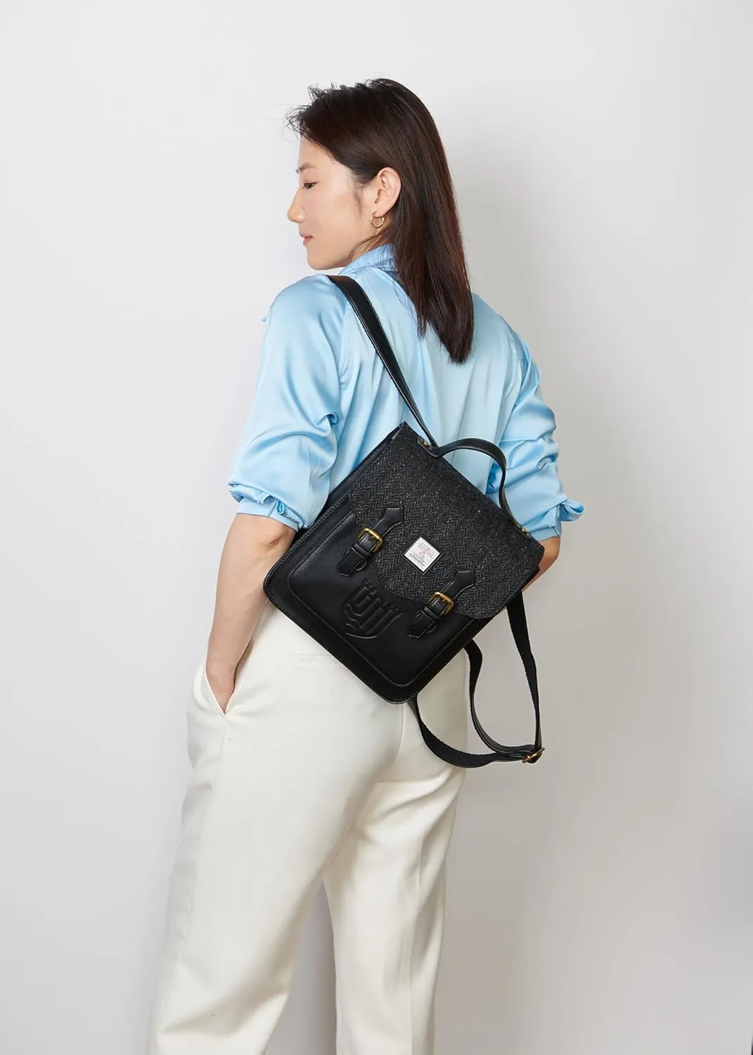 Islander HarrisTweed The Calton Backpack, Black Herringbone