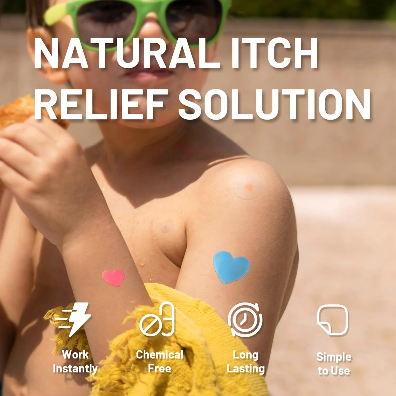 Itch Relief Patches for Kids 45 Colorful Patches, Anti Itch Stickers, Fast Bite Itch Relief, Reduce Swelling Itching, Summer Travel Essentials for Outdoor, Camp, Hiking