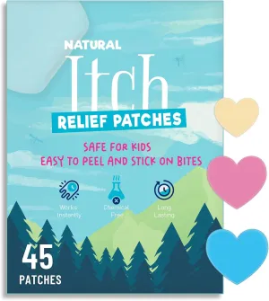 Itch Relief Patches for Kids 45 Colorful Patches, Anti Itch Stickers, Fast Bite Itch Relief, Reduce Swelling Itching, Summer Travel Essentials for Outdoor, Camp, Hiking