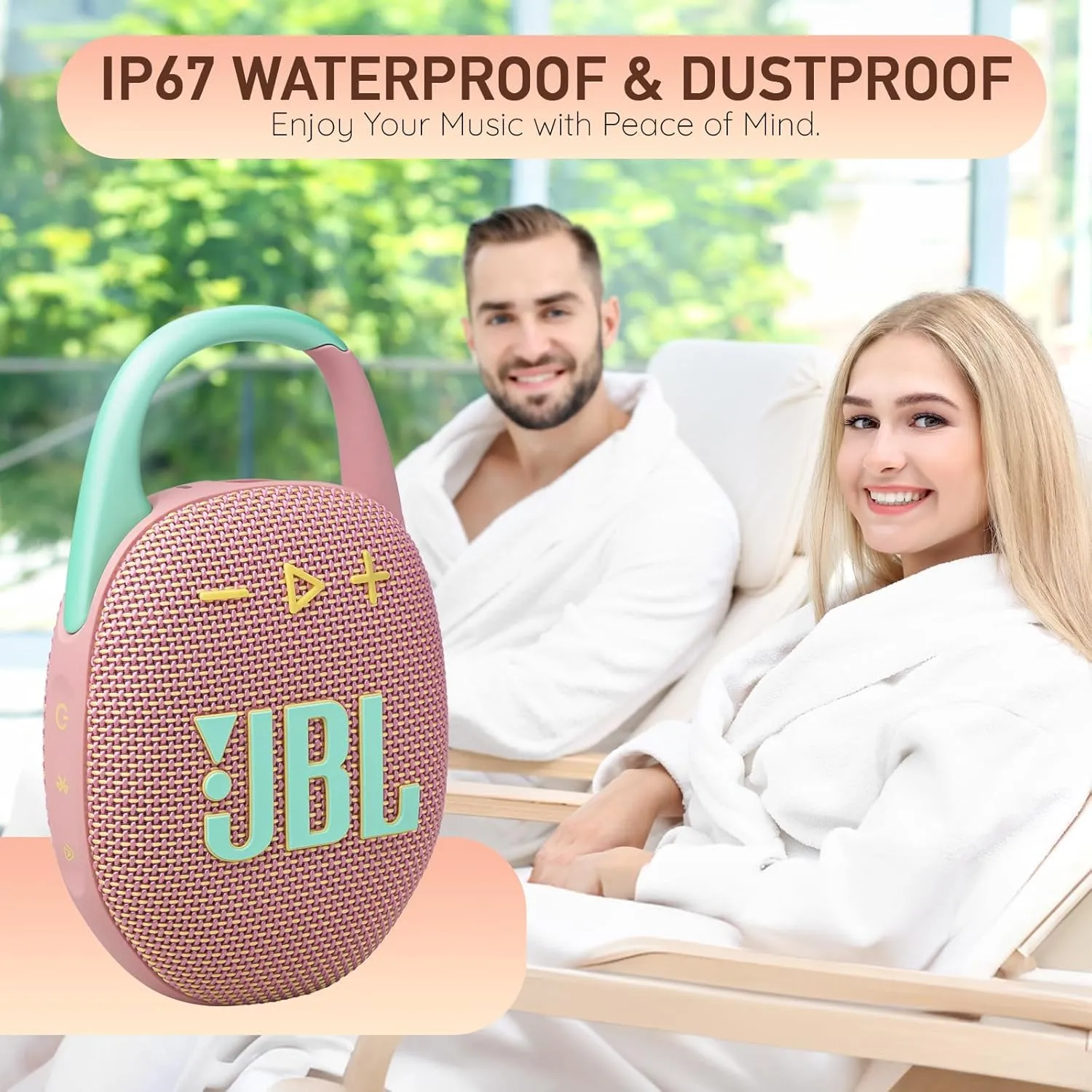 JBL Clip 5 Portable Bluetooth Speaker, IP67 Waterproof & Dustproof, Long-Lasting Battery - Red - Boom h's Comprehensive Ultimate Performance Cloth Solution for Your On-The-Go Sound Experience