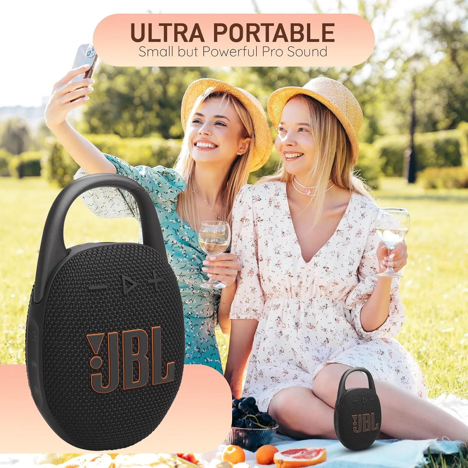 JBL Clip 5 Portable Bluetooth Speaker, IP67 Waterproof & Dustproof, Long-Lasting Battery - Red - Boom h's Comprehensive Ultimate Performance Cloth Solution for Your On-The-Go Sound Experience
