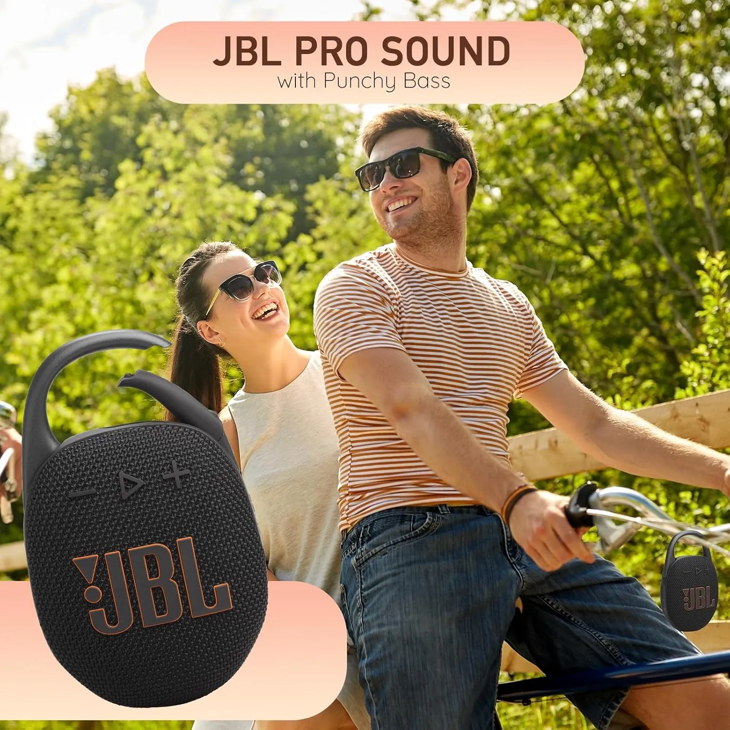 JBL Clip 5 Portable Bluetooth Speaker, IP67 Waterproof & Dustproof, Long-Lasting Battery - Red - Boom h's Comprehensive Ultimate Performance Cloth Solution for Your On-The-Go Sound Experience
