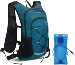 JEELAD Hydration Backpack 18L Hiking Backpack with 2L Water Bladder for Hiking Trail Running Cycling Marathon (C-Blue(18L)-with 2L EVA Water Bladder, One Size)