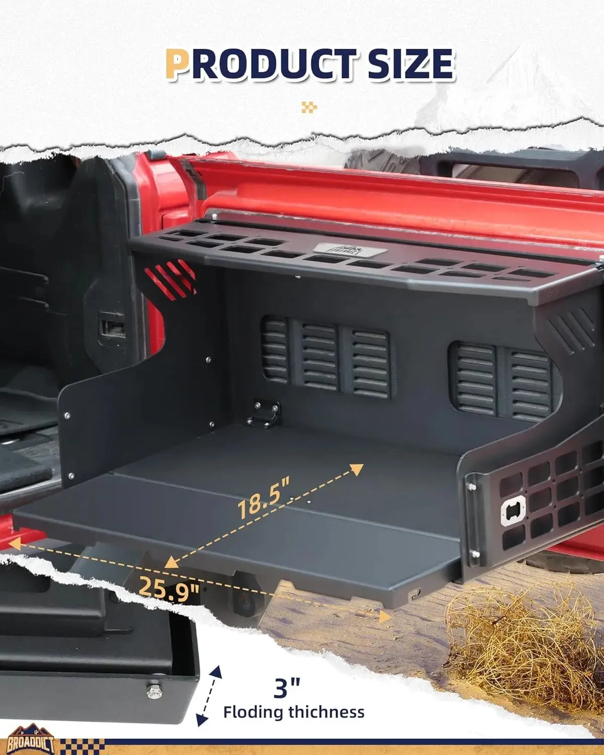 Jeep Tailgate Table for Jeep Wrangler JK JKU JL JLU 2007-2025 2/4 Door