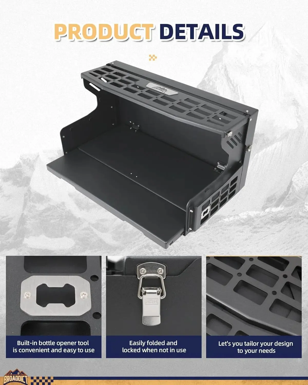 Jeep Tailgate Table for Jeep Wrangler JK JKU JL JLU 2007-2025 2/4 Door
