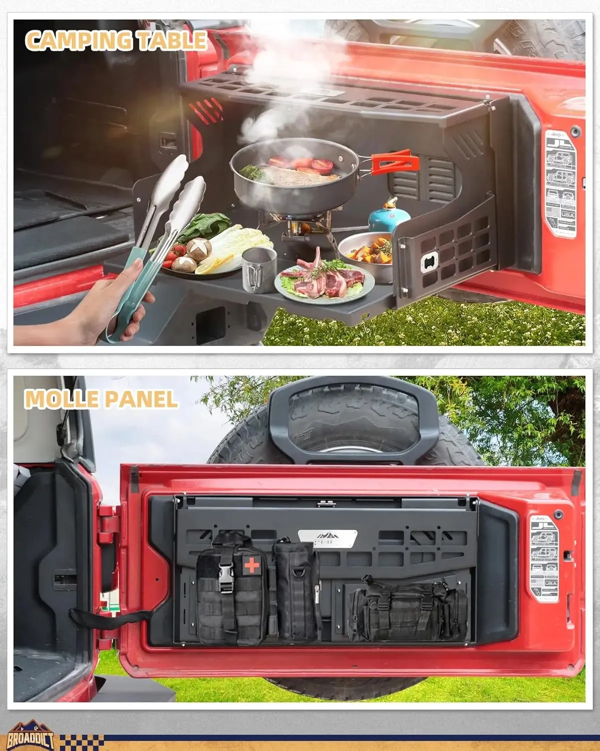 Jeep Tailgate Table for Jeep Wrangler JK JKU JL JLU 2007-2025 2/4 Door