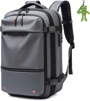 Jfxgjuv Ezy Vac Backpack, Vacpack Backpack, 60L Expandable Vacuum Compression Bag with Air Pump, Waterproof, TSA Lock (Gray)