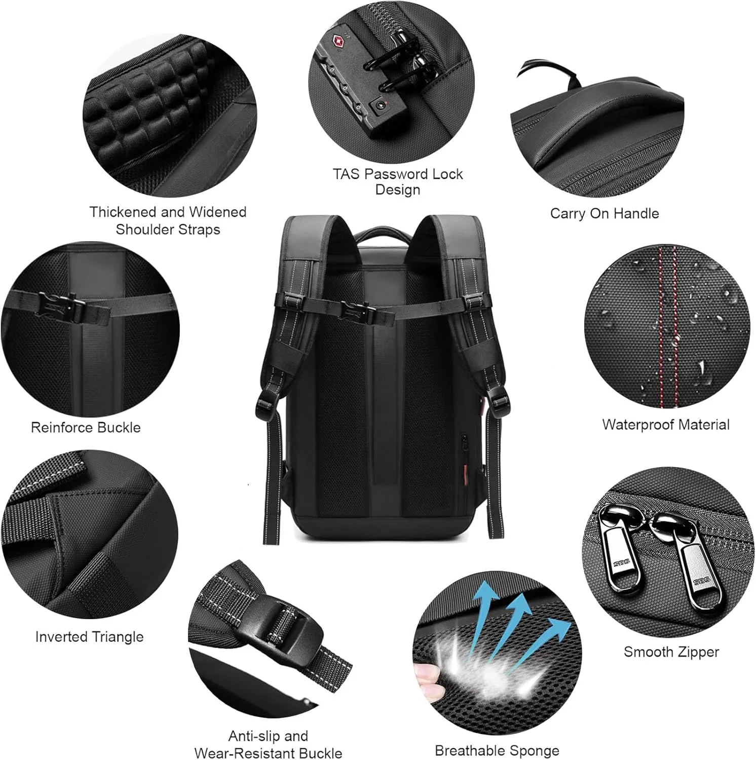 Jfxgjuv Ezy Vac Backpack, Vacpack Backpack, 60L Expandable Vacuum Compression Bag with Air Pump, Waterproof, TSA Lock (Gray)