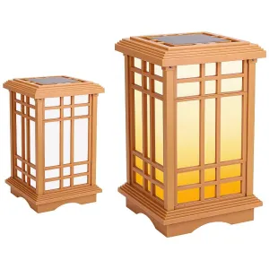 Jira 15 1/2" High Beige LED Solar Zen Lantern Light
