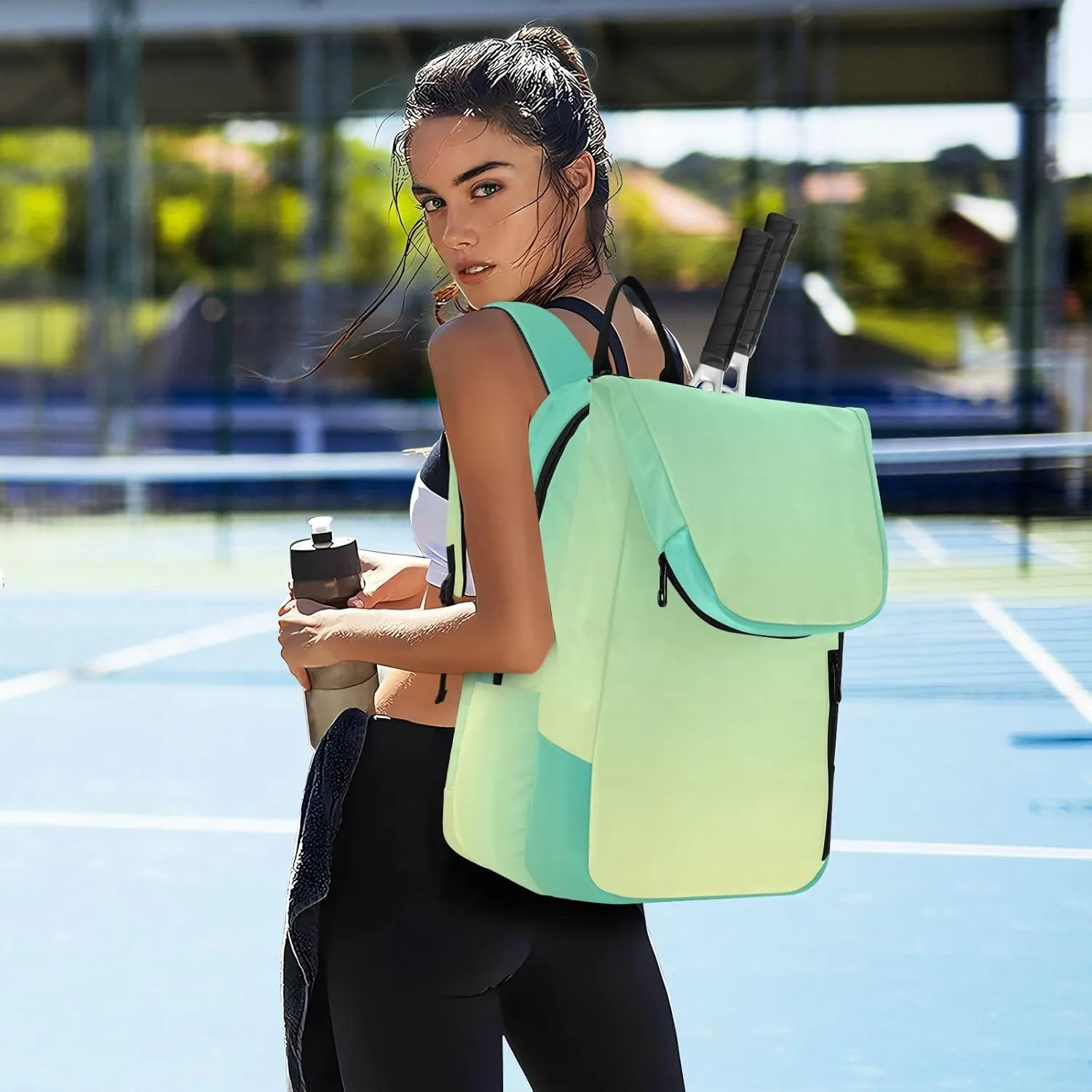 Joko Ivery Gradient Tennis Bag Backpack Tennis Bags Pickleball Bag Fits Badminton Paddles Backpack Tennis Racket Bag