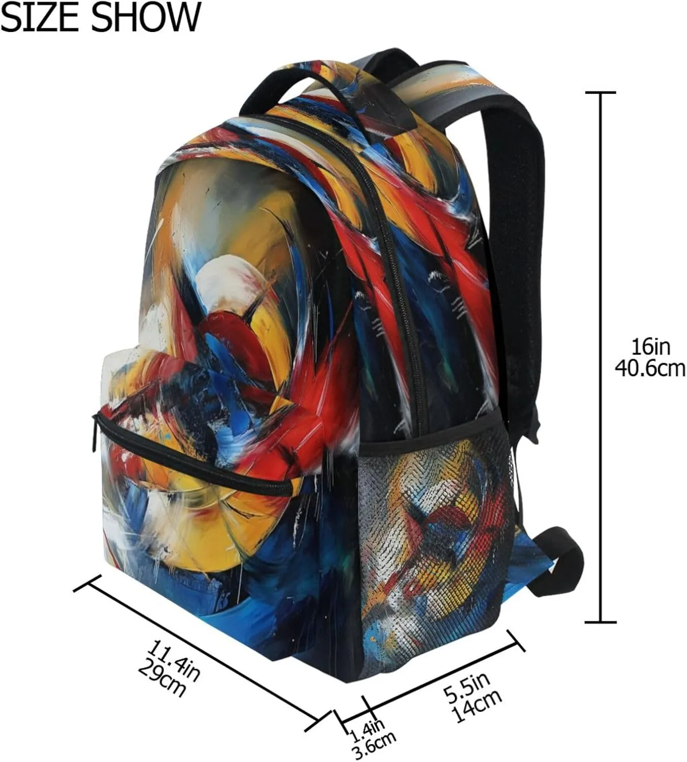 JSTEL Kid Graffiti Art Backpack,Elementary School Backpack Graffiti Art Kid Bookbag for Boy Girl Ages 5 to 13,03